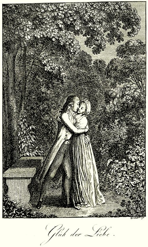 Chodowiecki, Daniel Nikolaus: Illustration zu Carl Lang's »Almanach fr 1796«, Glck in der Liebe
