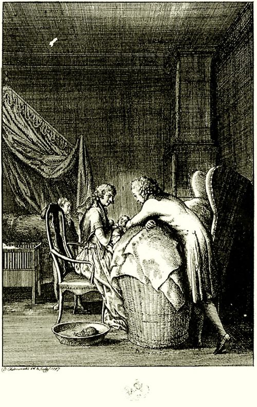 Chodowiecki, Daniel Nikolaus: Illustration zu Carl Lang's »Almanach fr 1798«, Die erste Erziehung