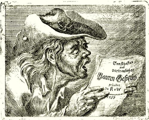 Chodowiecki, Daniel Nikolaus: Brustbild eines alten lesenden Bauern