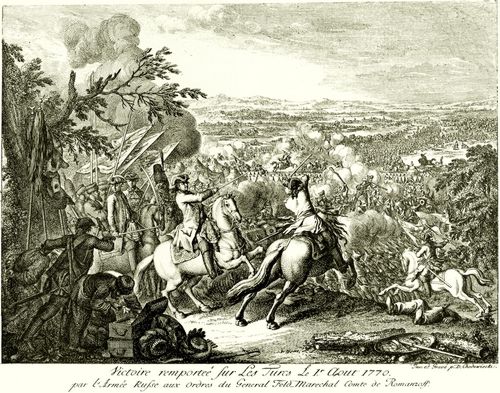 Chodowiecki, Daniel Nikolaus: Romanzoff's Sieg ber die Trken am 1. August 1770 am Kahul (Kartal)