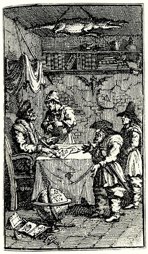 Hogarth, William: Kleine Illustration zu Samuel Butlers »Hudibras«, Hudibras besucht Sidrophel