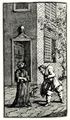 Hogarth, William: Kleine Illustration zu Samuel Butlers »Hudibras«, Hudibras macht der Witwe den Hof