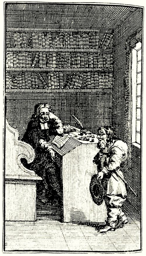 Hogarth, William: Kleine Illustration zu Samuel Butlers »Hudibras«, Hudibras vor dem Richter