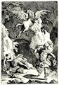 Hogarth, William: Illustration zum Gedicht »Perseus und Andromeda« von Lewis Theobald, Frontispiz: Perseus mit dem Haupt der Medusa