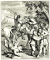 Hogarth, William: Illustration zu Cervantes »Don Quichote«, Don Quichote befreit die Galeerensträflinge