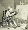 Hogarth, William: Hogarth, die komische Muse malend (Selbstporträt)