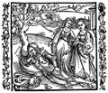 Dürer, Albrecht: Illustration zum »Der Ritter vom Turn«, Szene: Der Ritter vom Turn schläft in seinem Garten, die Töchter lustwandeln