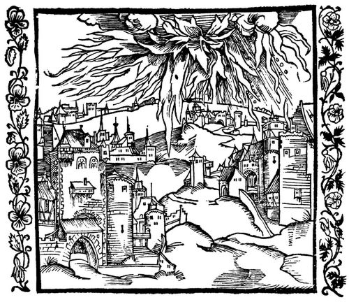 Drer, Albrecht: Illustration zum »Der Ritter vom Turn«, Szene: Zerstrung von Sodom und Gomorrha