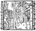 Dürer, Albrecht: Illustration zum »Der Ritter vom Turn«, Szene: Haman und seine Söhne werden gehängt