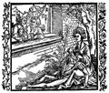 Dürer, Albrecht: Illustration zum »Der Ritter vom Turn«, Szene: Delila schneidet Samson das Haar ab