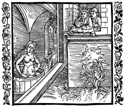 Drer, Albrecht: Illustration zum »Der Ritter vom Turn«, Szene: Bathseba im Bade