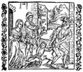 Dürer, Albrecht: Illustration zum »Der Ritter vom Turn«, Szene: Eltern übergeben im Zorn ihr Kind dem Teufel