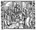 Dürer, Albrecht: Illustration zum »Der Ritter vom Turn«, Szene: Susanna wird durch Daniels Fürsprache vor dem Tode bewahrt
