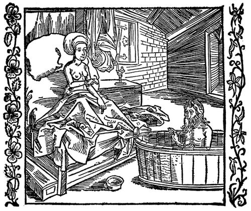 Drer, Albrecht: Illustration zum »Der Ritter vom Turn«, Szene: Die Frau und der badende Einsiedler