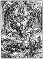 Dürer, Albrecht: Illustration zur »Apokalypse«, Szene: Johannes vor Gott und den Ältesten