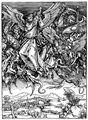 Dürer, Albrecht: Illustration zur »Apokalypse«, Szene: Michaels Kampf mit dem Drachen