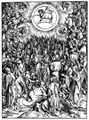 Dürer, Albrecht: Illustration zur »Apokalypse«, Szene: Der Lobgesang der Auserwählten