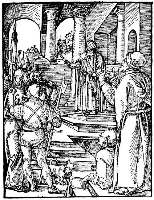 Drer, Albrecht: Folge der »Kleinen Passion«, Szene: Christus vor Pilatus