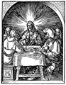 Dürer, Albrecht: Folge der »Kleinen Passion«, Szene: Christus und seine Jünger in Emmaus