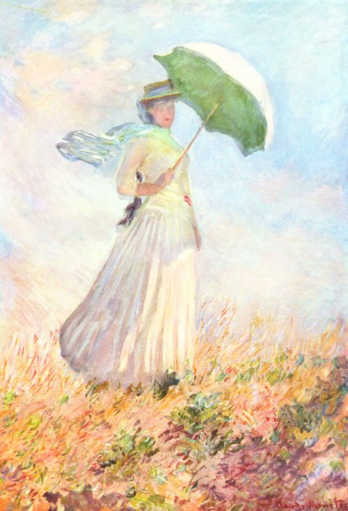 Monet, Claude: Dame mit Sonnenschirm, Studie