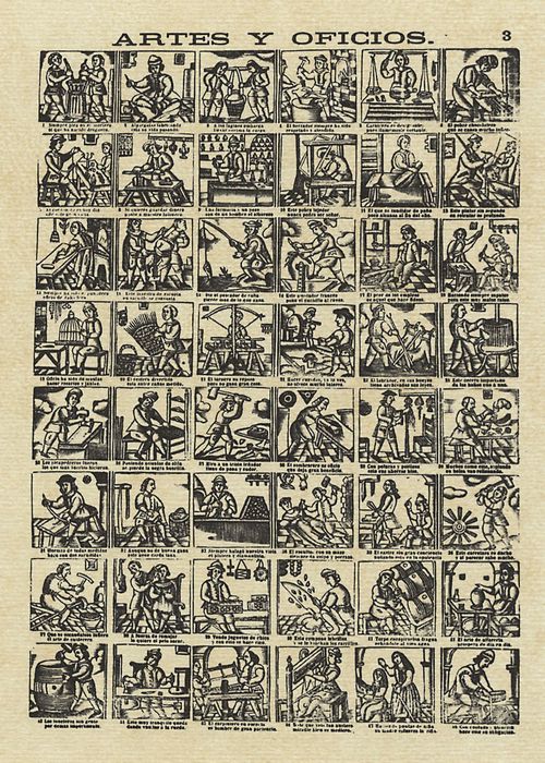 Spanischer Holzschneider des 18. Jahrhunderts: Von Berufen und Knsten