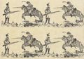 Spanischer Holzschneider um 1811: Kampf zu Fuss und zu Pferd. Spanischer Grenadier gegen franzsische Infanterie