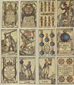 Kupferstecher um 1822 aus Barcelona: Kartenspiel zur Erinnerung an die Konstitution von Cadiz
