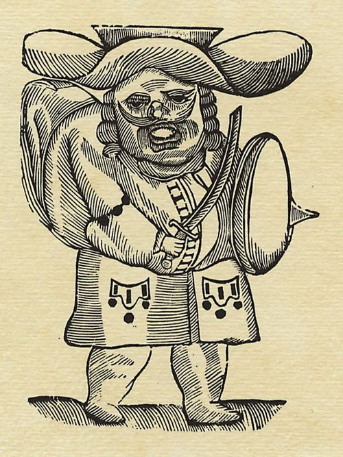 Holzschneider des 18. Jahrhunderts der Druckerei Trulls in Manresa: Karnevalfiguren