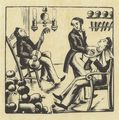 Spanischer Holzschneider des 19. Jahrhunderts: Das Leben des Barbiers