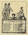 Spanischer Holzschneider des 19. Jahrhunderts: Die Kastanienverkäuferin von Madrid