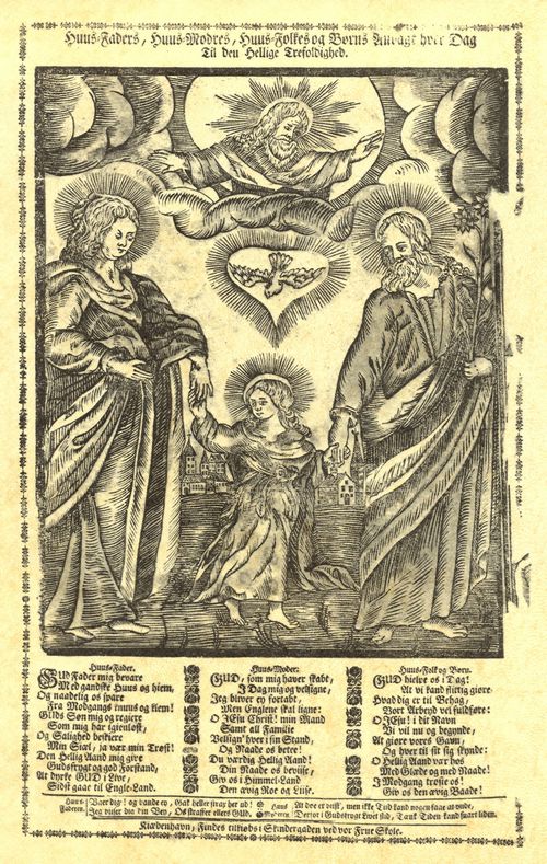 Deutscher Knstler um 1700: Andachtsblatt mit Heiliger Familie