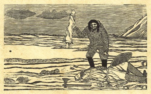 Holzschneider aus Godthaab um 1860: Kaissape tötet Oungortok