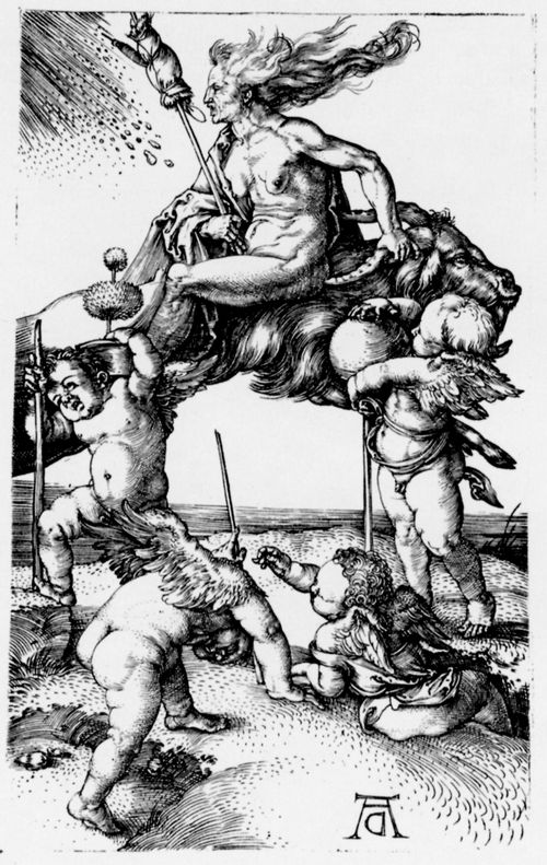 Drer, Albrecht: Rckwrts reitende Hexe auf einem Ziegenbock