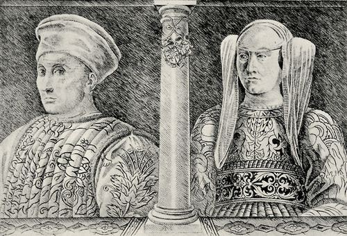 Mantegna, Andrea (Schule): Doppelportrt des Ludovicio Gonzaga, Herzog von Mantua und seiner Frau Babara von Hohenzollern