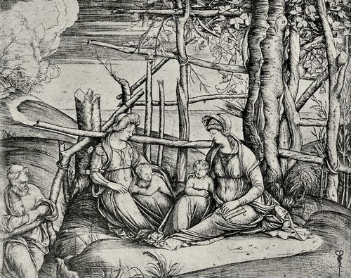 Barbari, Jacopo de': Die Heilige Familie mit Hl. Elizabeth und Johannes dem Tufer