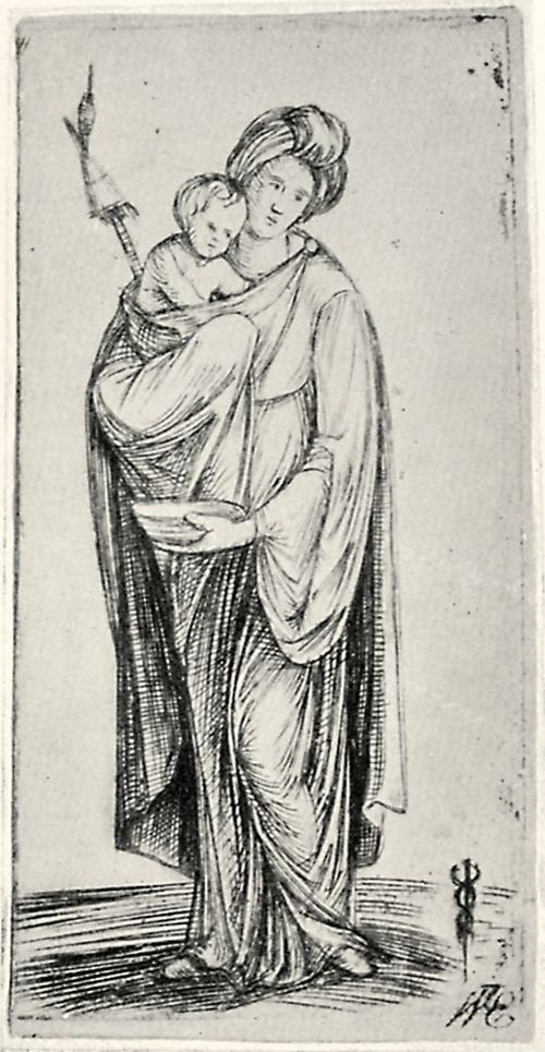 Barbari, Jacopo de': Frau und Kind mit Spindel