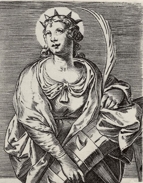 Carracci, Agostino: Folge von »Heilgen Frauen«, Hl. Katharina von Alexandrien