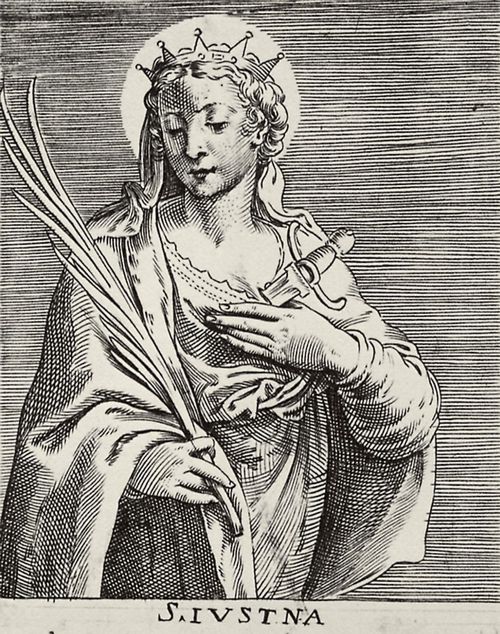 Carracci, Agostino: Folge von »Heilgen Frauen«, Hl. Justina von Padua