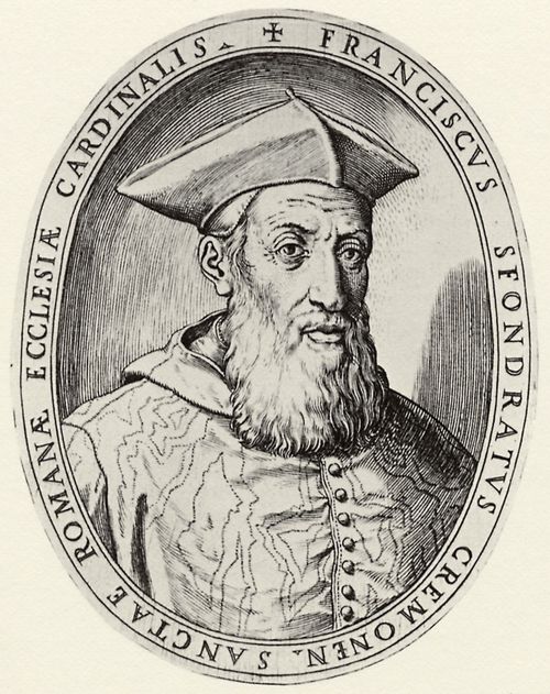 Campi, Antonio: Illustration fr Antonio Campis »Cremona fedelissima«, Portrt des Francesco Sfondrati