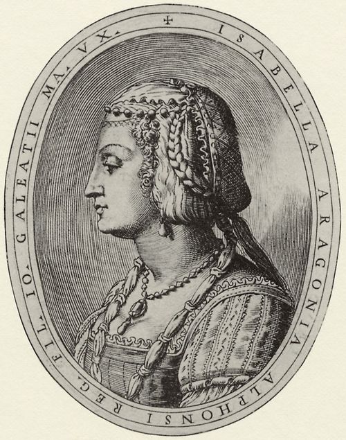 Campi, Antonio: Illustration fr Antonio Campis »Cremona fedelissima«, Portrt der Isabella von Aragon