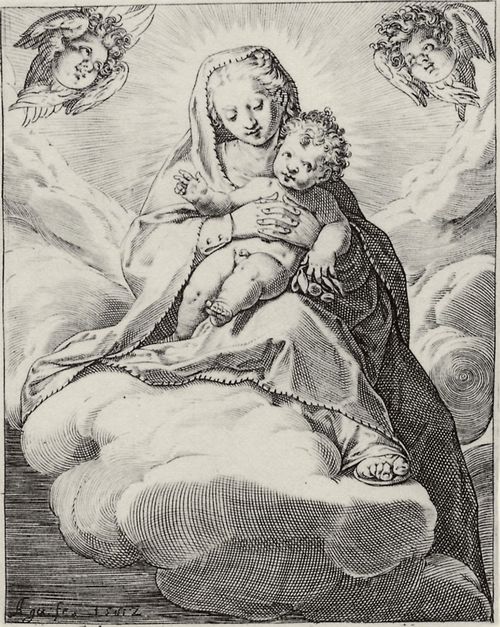 Carracci, Agostino: Madonna in den Wolken