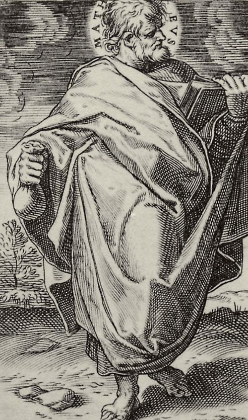 Carracci, Agostino: Folge »Zwlf Apostel mit Christus als Weltenrichter sowie Maria und Johannes dem Tufer«, Hl. Matthus
