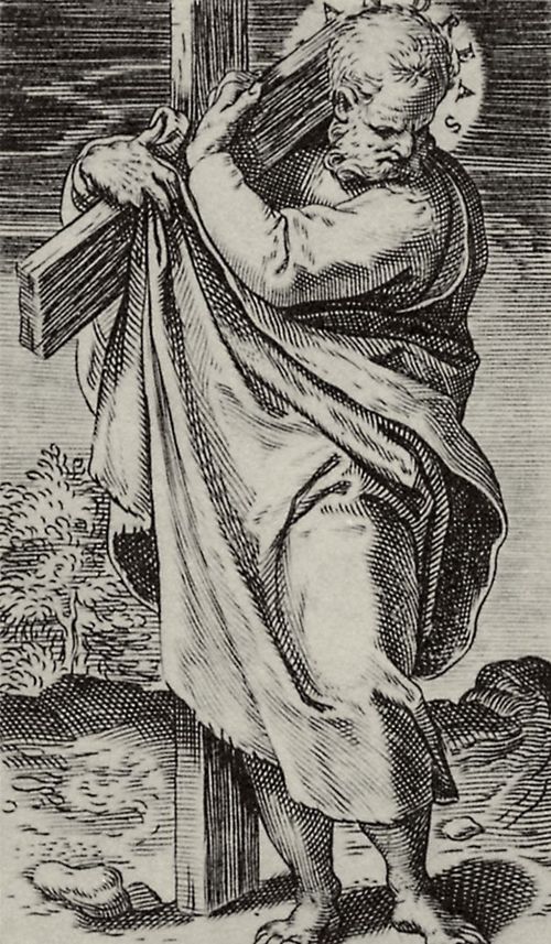 Carracci, Agostino: Folge »Zwlf Apostel mit Christus als Weltenrichter sowie Maria und Johannes dem Tufer«, Hl. Matthias