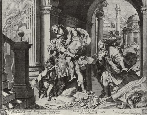 Carracci, Agostino: Die Flucht von Aeneas und seiner Familie aus Troja