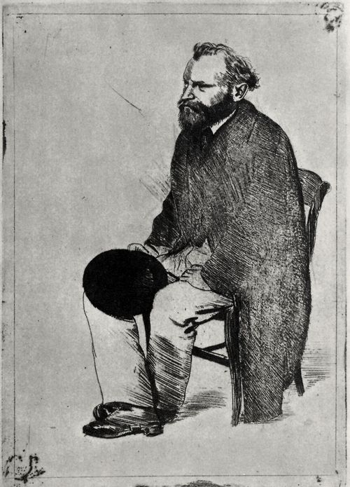 Degas, Edgar Germain Hilaire: Portrt des Edouard Manet, sitzend, nach links