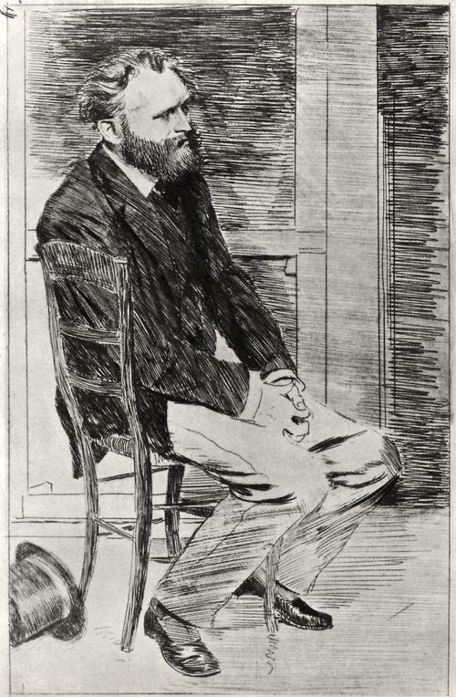 Degas, Edgar Germain Hilaire: Portrt des Edouard Manet, sitzend, nach rechts