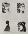 Degas, Edgar Germain Hilaire: Vier Frauenkpfe