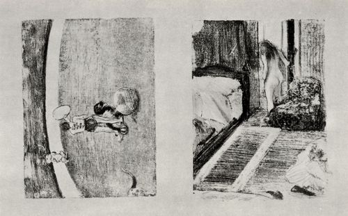 Degas, Edgar Germain Hilaire: Im Cirque Mdrano und weiblicher Akt an der Tr, zwei Motive