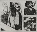 Degas, Edgar Germain Hilaire: Die Toilette, Porträt des Marcellin Desboutin und Kaffeehaus-Konzert, drei Motive