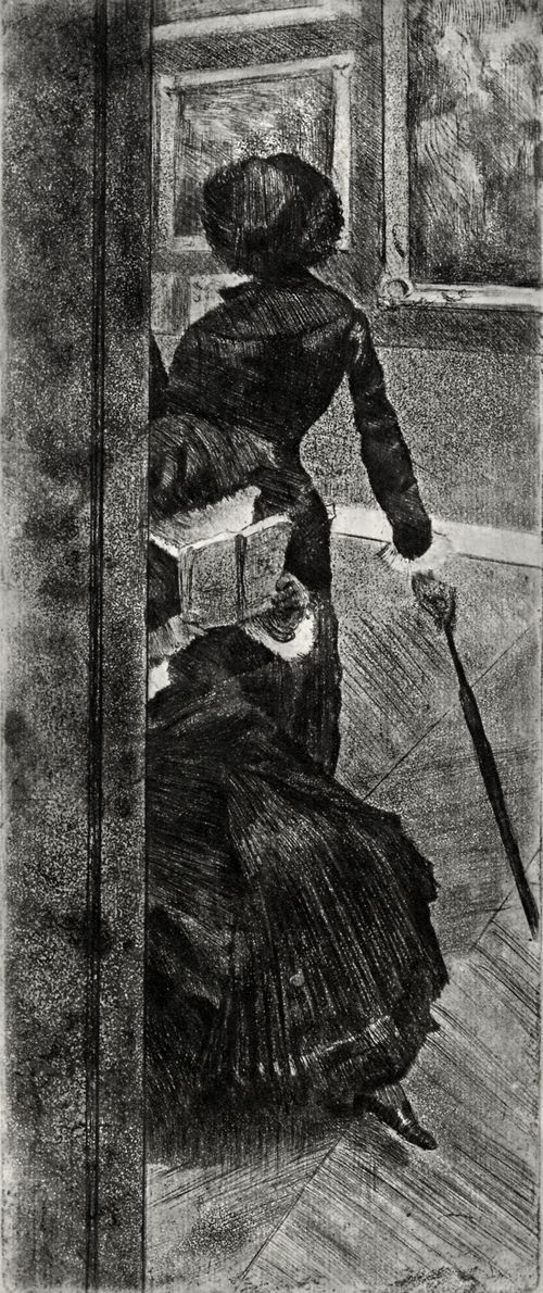 Degas, Edgar Germain Hilaire: Mary Cassatt, Im Louvre, Die Malerei